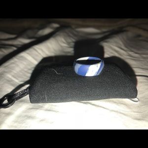 Qalo blue camo wedding ring